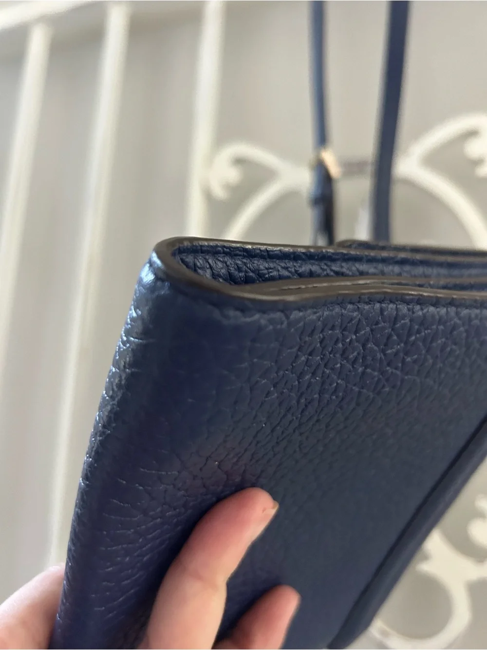 Kate Spade Small Merrick Everett Way Crossbody Bag Indigo Blue Pebbled Leather